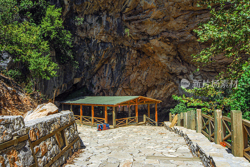 The entrance of Altınbeşik Cave National Park, near the village of Ürünlü, İbradı, Antalya
